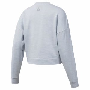 Reebok Training Essentials Marble Crew Sweatshirt Damen - Weiß - DE 902-VTH